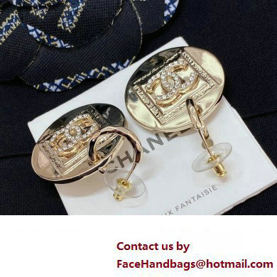 Chanel Pendant Earrings in Metal  &  Strass. Gold  &  Crystal ABA353 2023